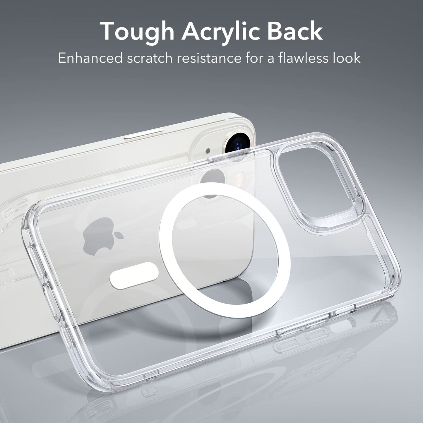ESR Funda Híbrida con HaloLock Compatible con iPhone 13, Compatible Carga Magnética, Respaldo Resistente a Arañazos, Protección Mejorada contra Caídas, Serie Classic, Transparente