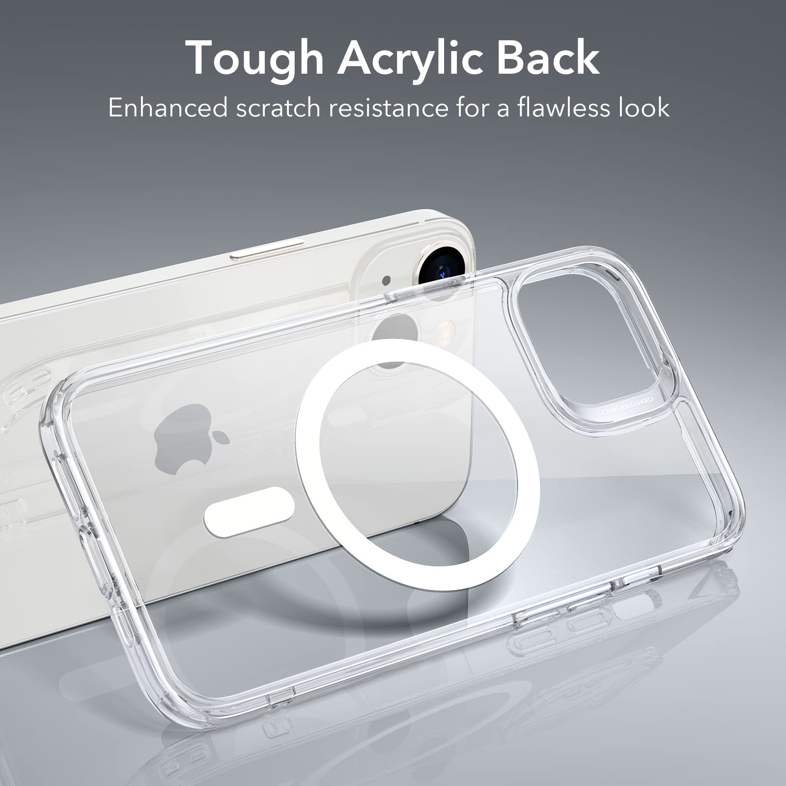 ESR Funda Híbrida con HaloLock Compatible con iPhone 13, Compatible Carga Magnética, Respaldo Resistente a Arañazos, Protección Mejorada contra Caídas, Serie Classic, Transparente