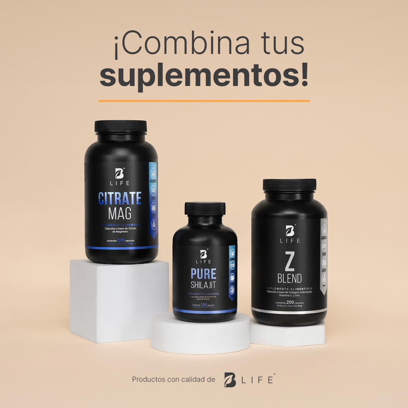 B Life Shilajit Puro | 120 cápsulas | Alta Pureza | Energía, Vitalidad y Balance Hormonal | Extracto 100% Puro | Pure Shilajit | B Life.
