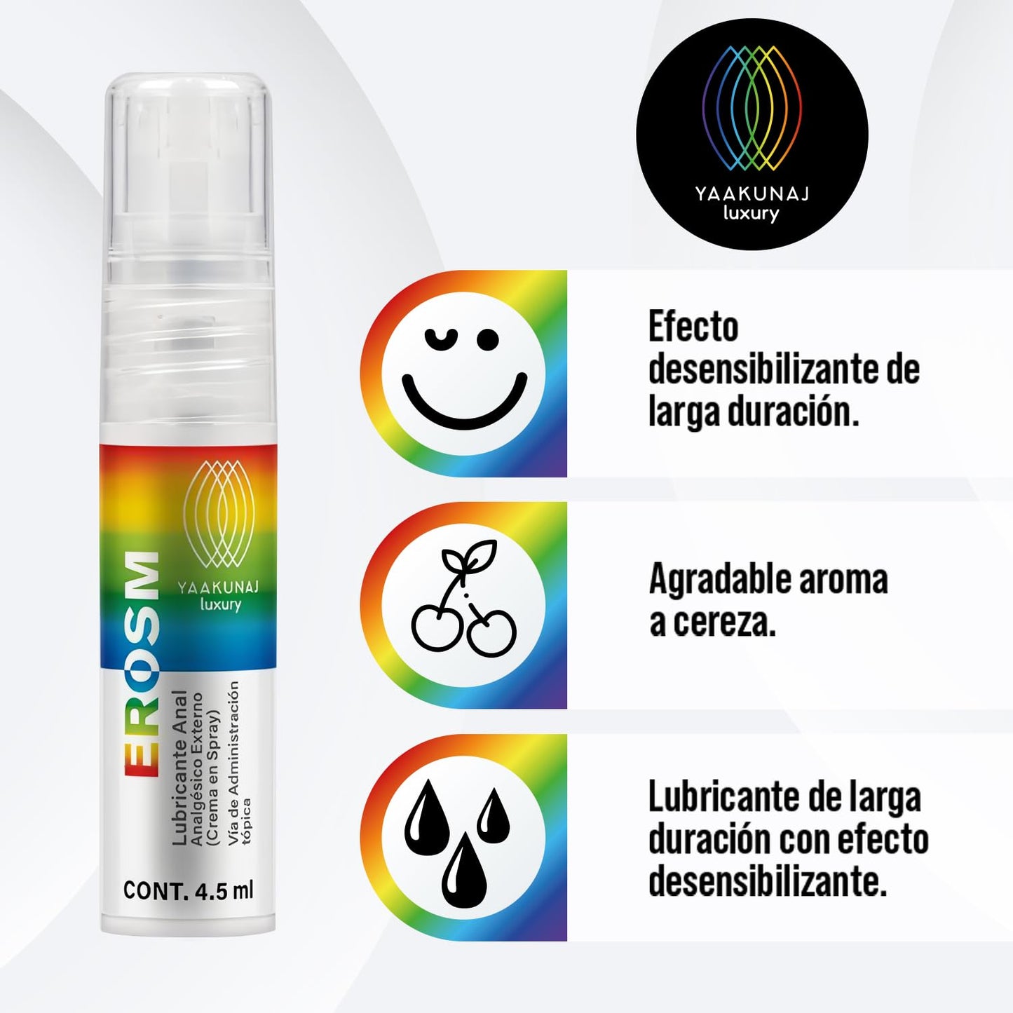 Lubricante Anal Yaakunaj Cereza Erosm Yaakunaj Luxury Pride 4.5ml
