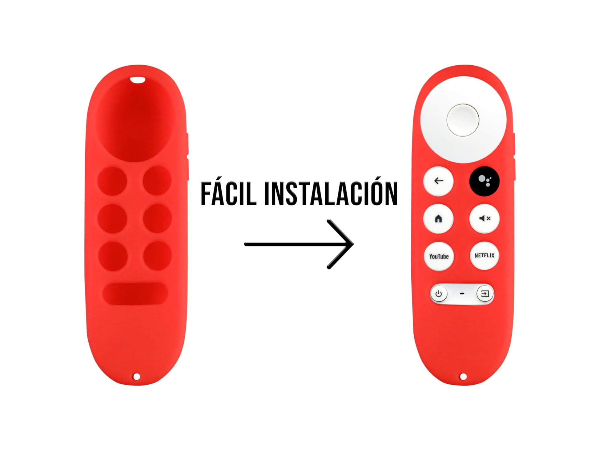 CONTROL EXPERT Funda para Control Google Chromecast TV Case, Protector, Silicon (Rojo)