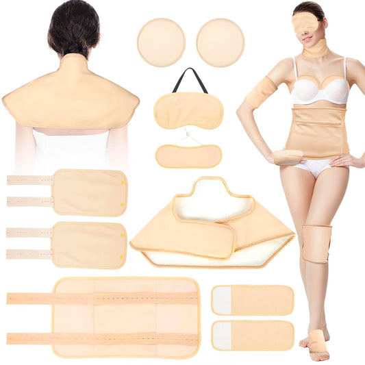 HOMPPICK Paquete de 10 paquetes de aceite de ricino de algodón orgánico, kit de paquetes de aceite de ricino para todo el cuerpo, paquete de aceite de ricino para ojos, almohadillas de aceite de ric