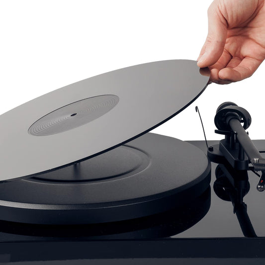 Hudson Hi-Fi Estera giratoria de acrílico - LP Slipmat para tornamesas y Tocadiscos de Vinilo - Negro Mate