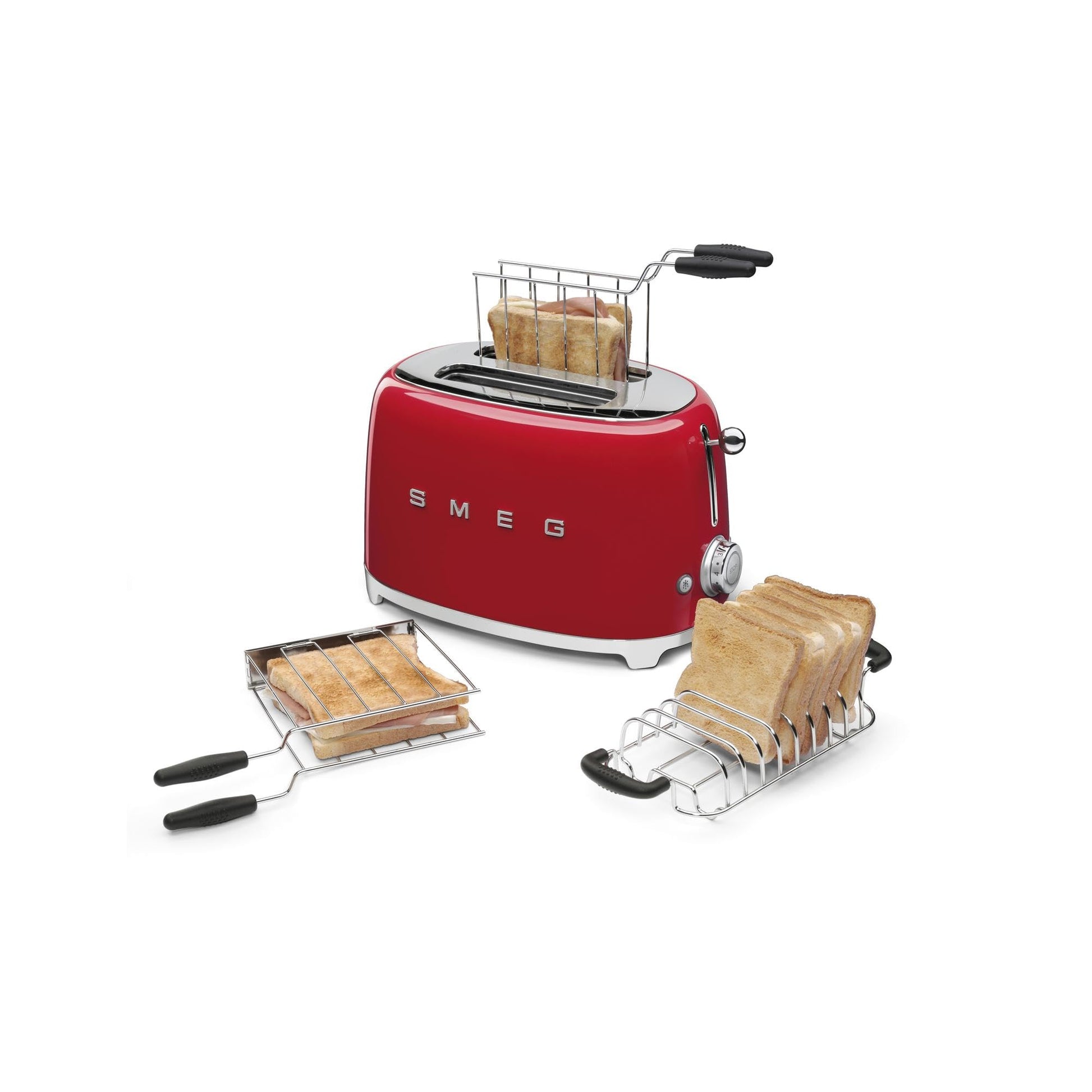 Juego de Jaulas de Tostado Smeg Acero Inoxidable con Asas anticalor