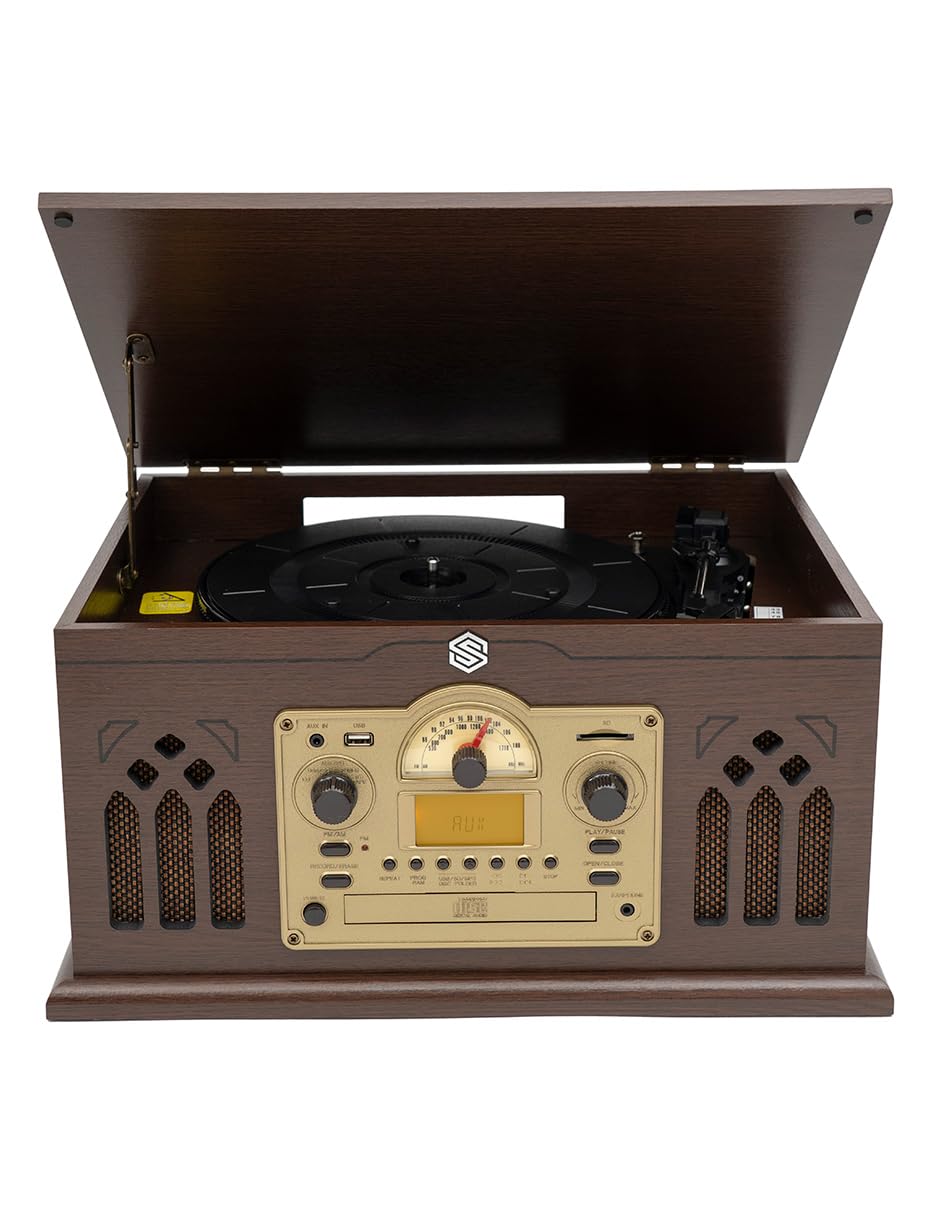 Select Sound Tocadiscos Retro de Madera con CD