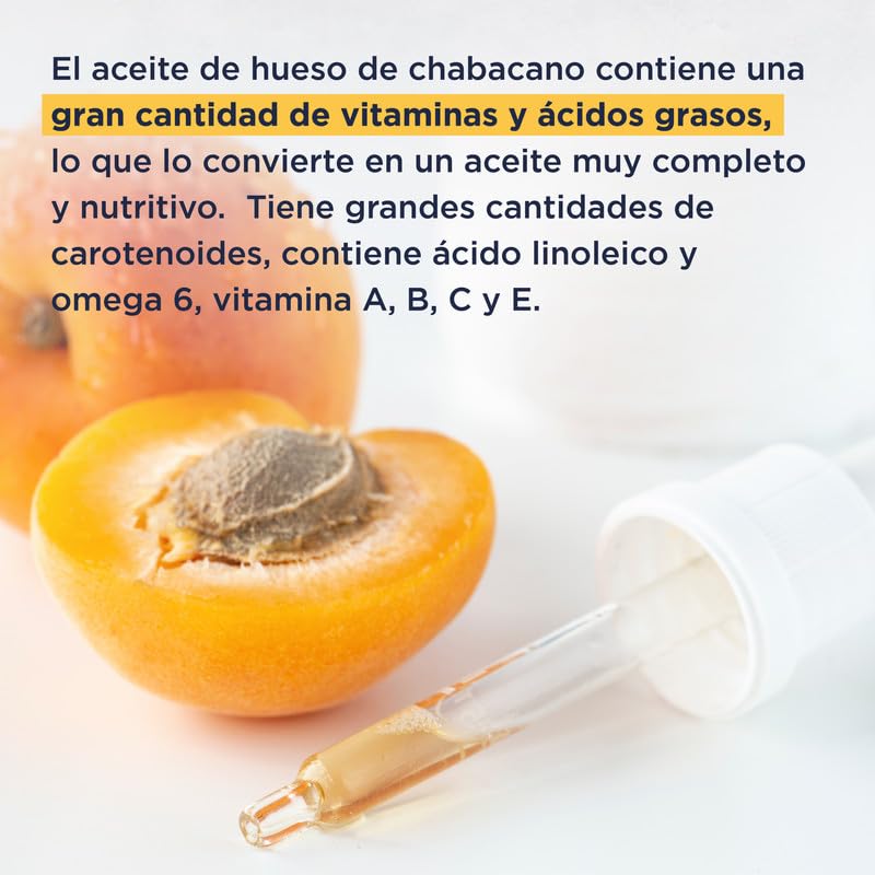 Hebbe Aceite de Chabacano 100% Puro 500 ml | Prensado en Frío | Hidratante Facial y Corporal | Antioxidante | para Piel y Cabello
