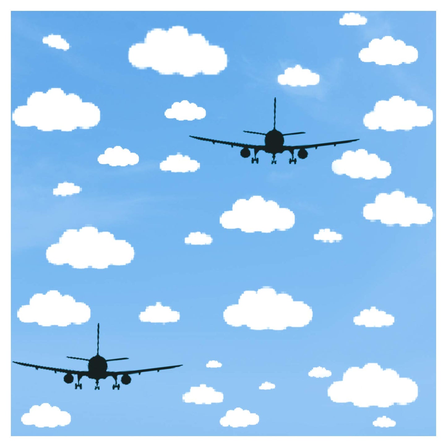 31 piezas de calcomanías de nubes para pared y 2 piezas de aviones negros decorativos para pared para habitación de bebé y niños, calcomanías de pared de nubes removibles de vinilo CUNYA para