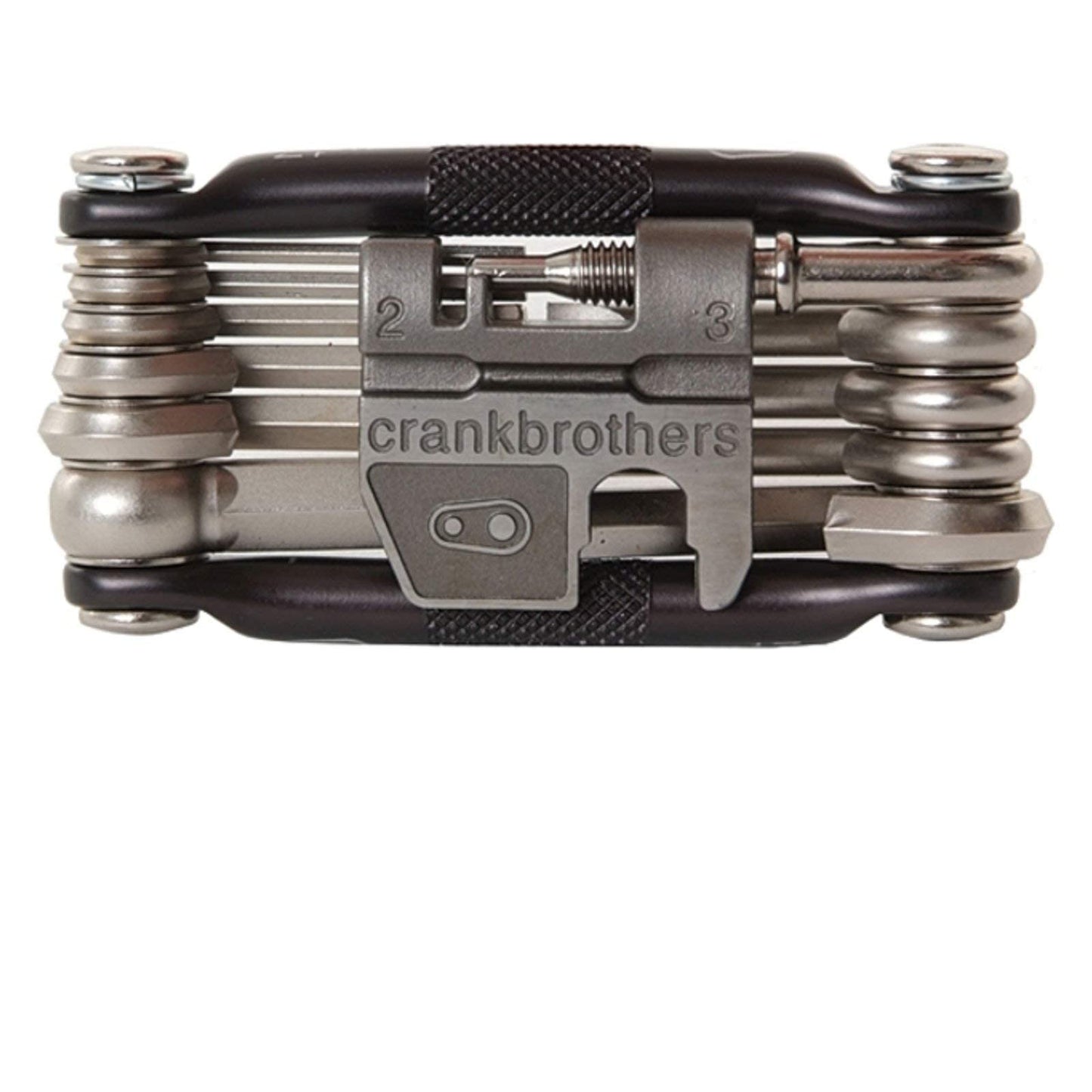 Crankbrothers Multi Tool M 17 - MTB Multiherramienta Níquel - 17 Herramientas de Bicicleta (Herramienta 17 en 1), ergonómicas y Ligeras