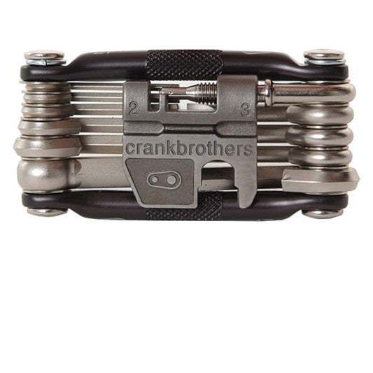 Crankbrothers Multi Tool M 17 - MTB Multiherramienta Níquel - 17 Herramientas de Bicicleta (Herramienta 17 en 1), ergonómicas y Ligeras