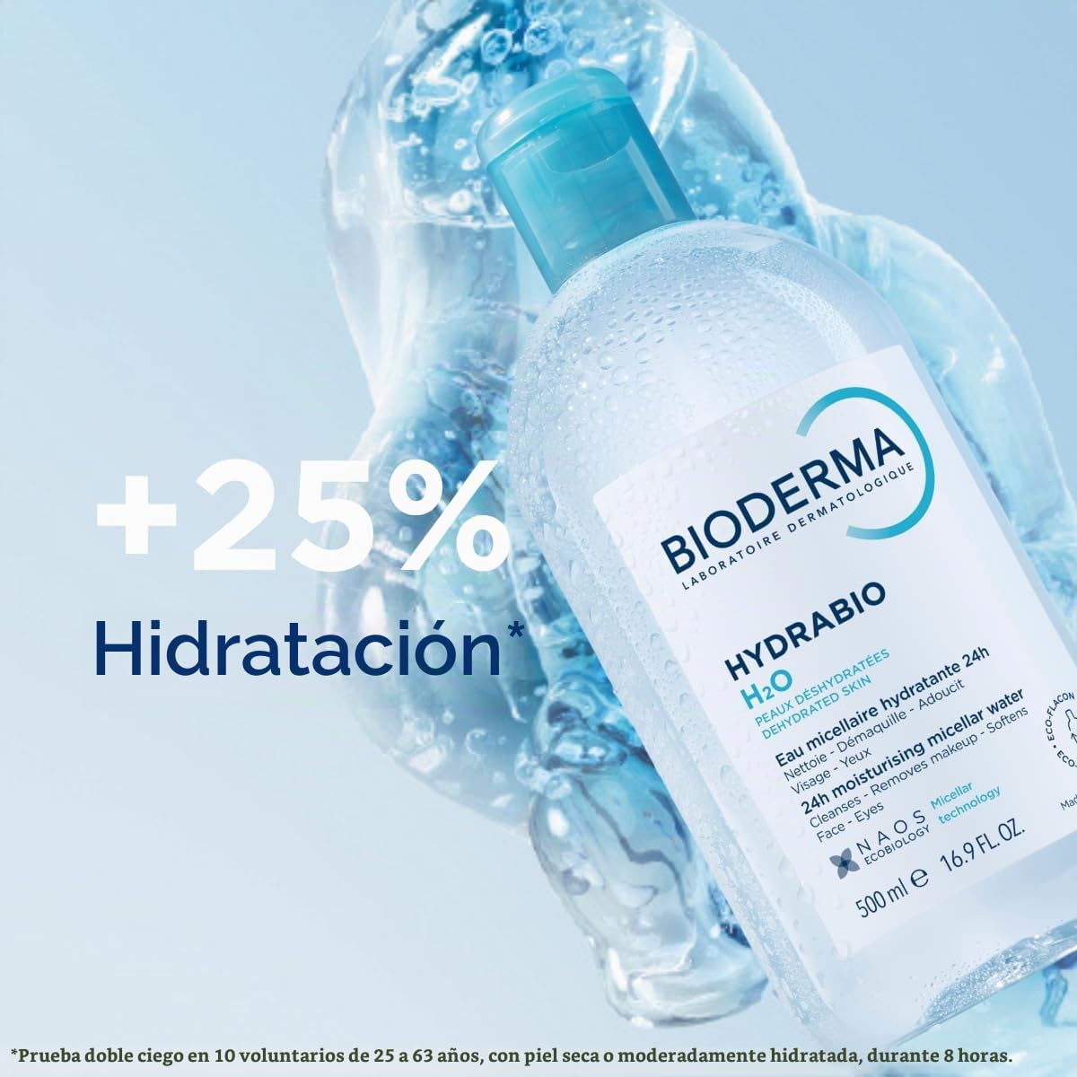 Bioderma Hydrabio H2O Micellar Cleansing Water and Makeup Remover Solution for Dehydrated or Sensitive Skin