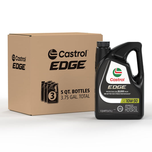Castrol Edge 10W-30 - Aceite de Motor sintético Completo, 5 Cuartos de galón, Paquete de 3