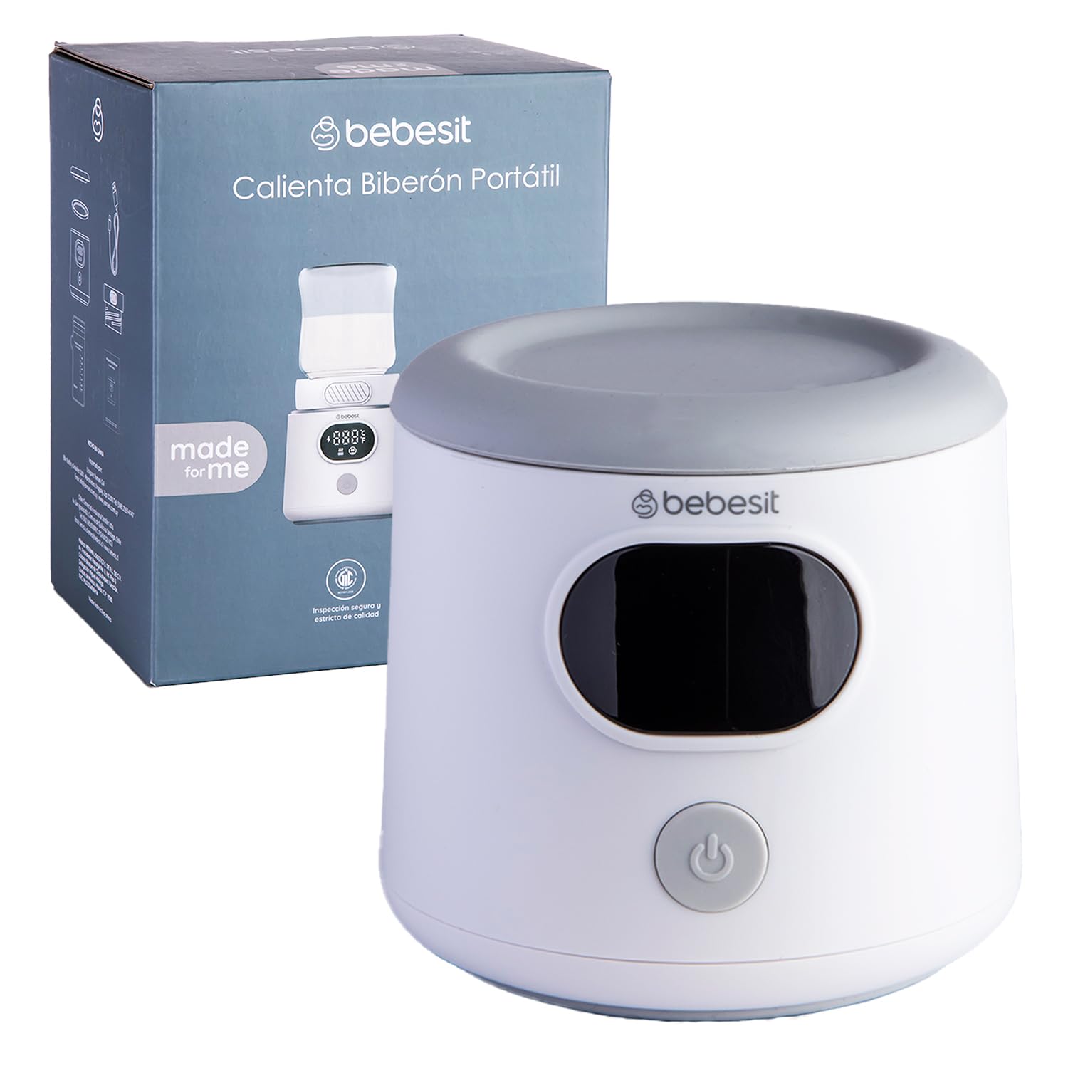 Bebesit Calentador de Biberón Portátil para Casa y Auto, Recargable con Batería de Larga Duración, Calentamiento Inteligente y Mantenimiento de Calor, Ideal para Leche Materna, con Adaptador USB y Pantalla LED de Temperatura