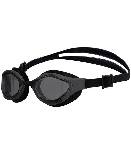 ARENA - anteojos de natación unisex para adultos con ondas de aire, antivaho, para hombres y mujeres, con sellos acolchados, comodidad superior, lentes sin espejo, humo/negro