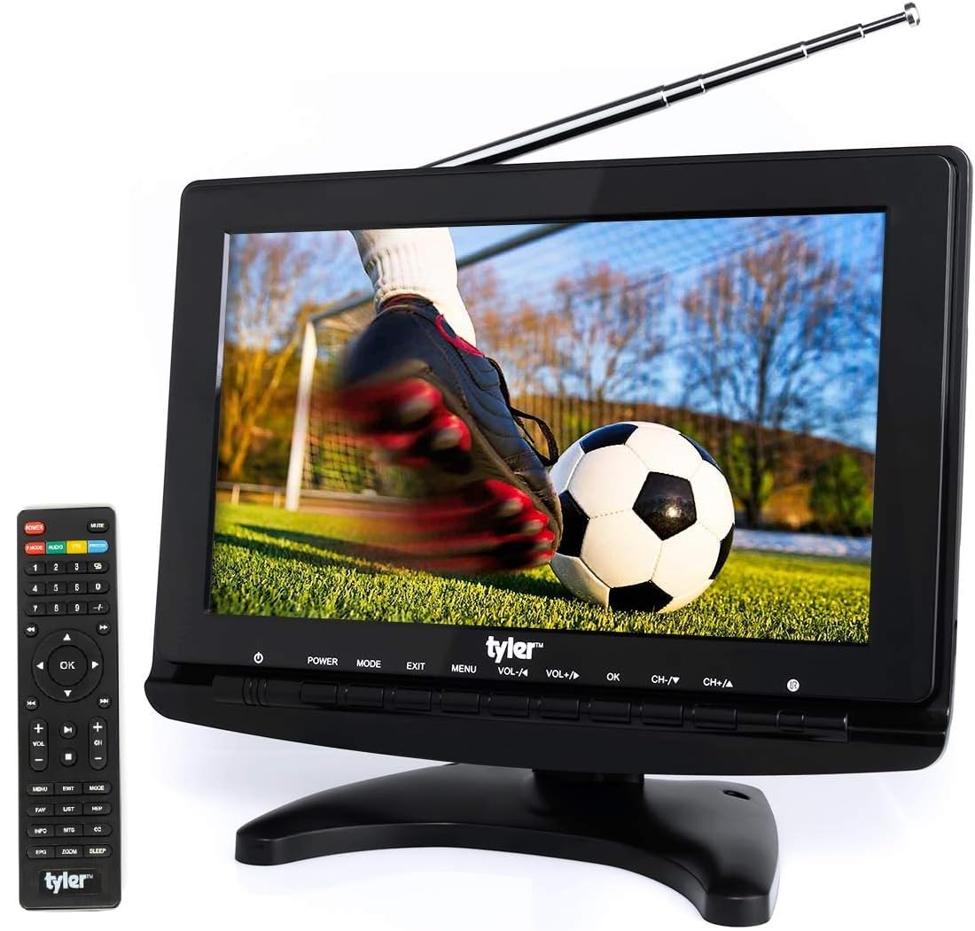 Televisor Portátil Tyler 1080P LCD con Pantalla Ancha y Antenas Desmontables