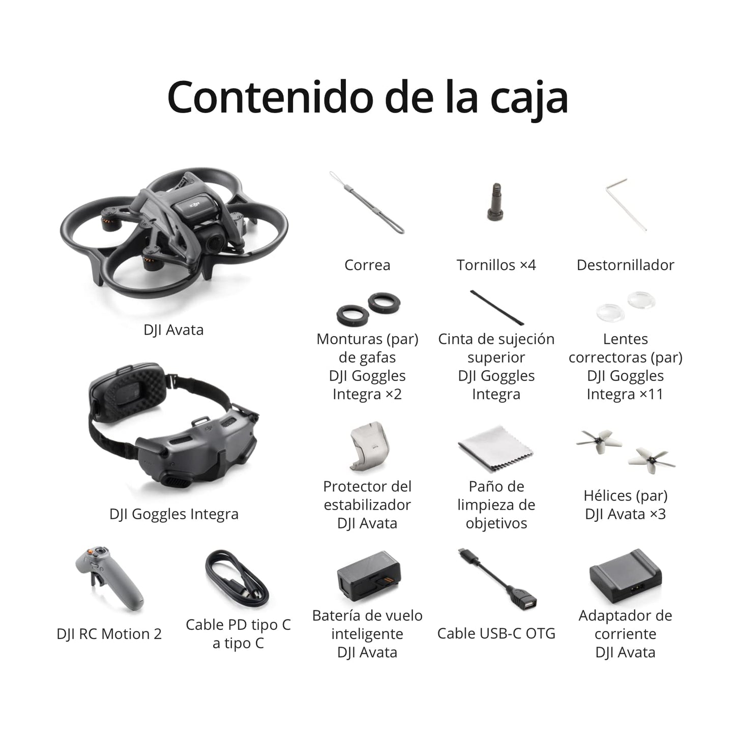 DJI Avata Explorer Pack Dron con cámara FPV, cuadricóptero VANT con vídeo 4K estabilizado, Campo de visión superamplio de 155°, Incluye el Nuevo RC Motion 2 y Goggles Integra