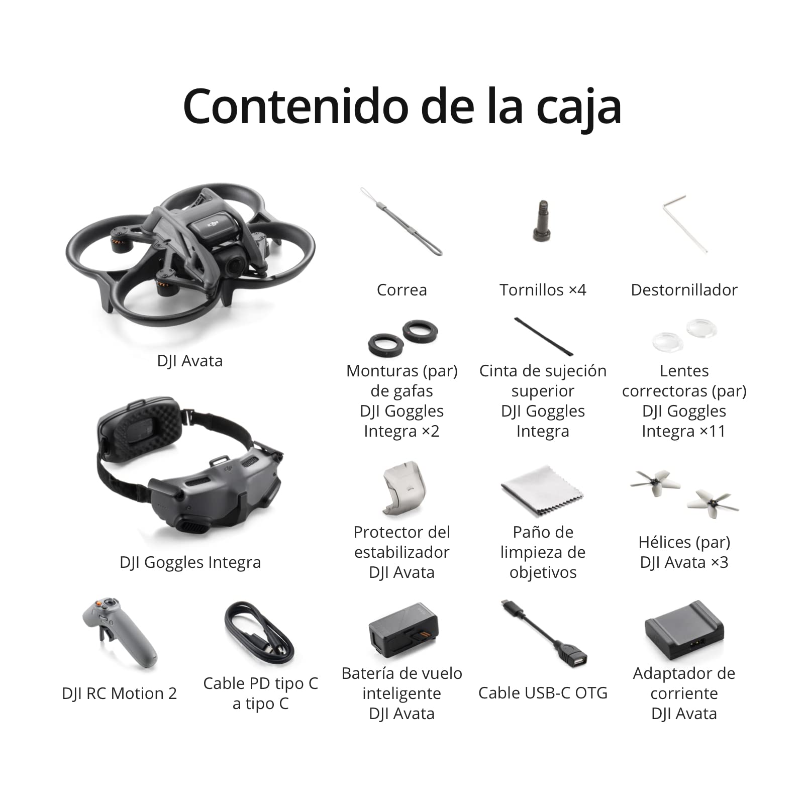 DJI Avata Explorer Pack Dron con cámara FPV, cuadricóptero VANT con vídeo 4K estabilizado, Campo de visión superamplio de 155°, Incluye el Nuevo RC Motion 2 y Goggles Integra