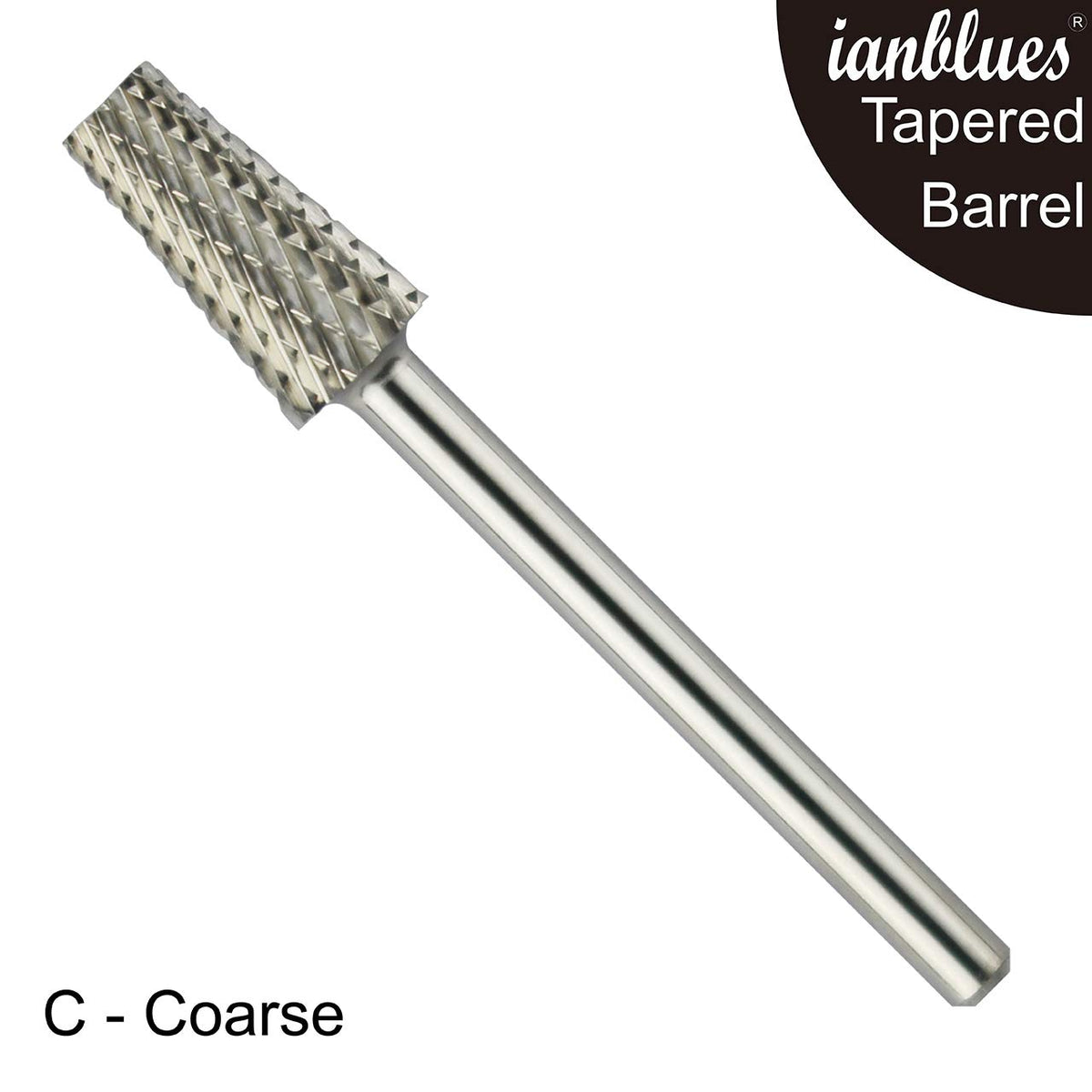 Taladro de Uñas ianblues Plateado Barril Cónico Grueso para Manicura