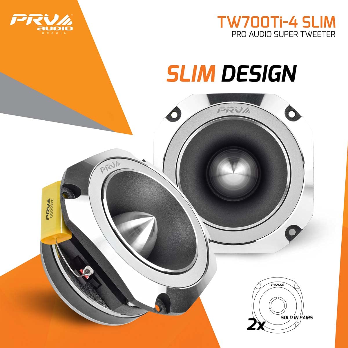 Altavoz de Agudos PRV Audio Titanio 4 Pulgadas Perfil Delgado 200W 4 Ohmios 100W RMS