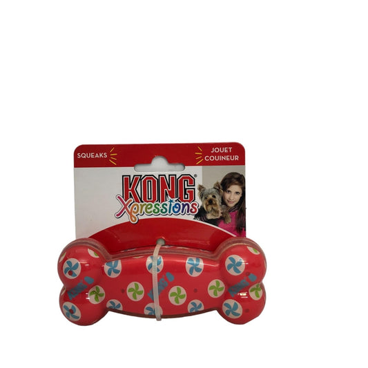 KONG Xpressions Hueso, Juguete para Perro Mediano