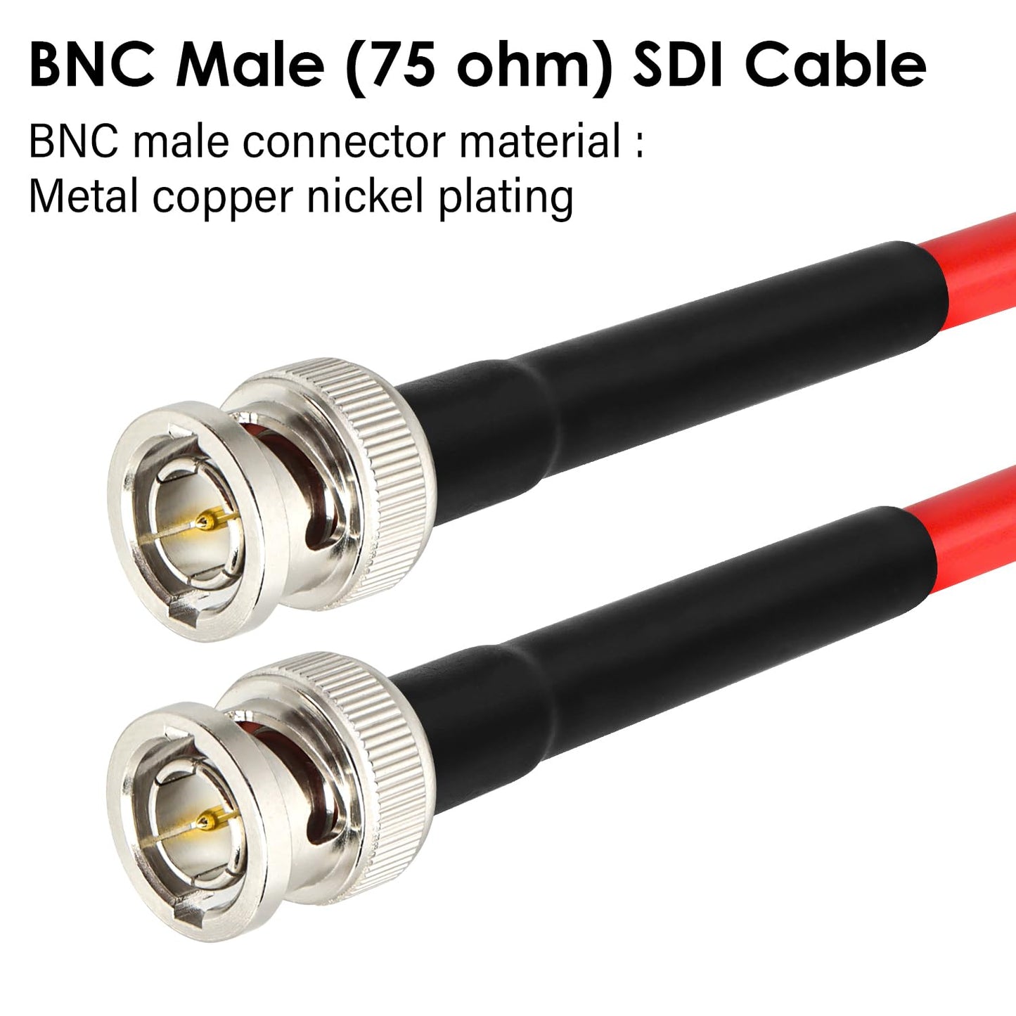 XRDS -RF Cable SDI de 50 pies - 75 Ohm RG59 Cable BNC macho para cámara HD SDI de 4K 1080P 3G/6G, monitor de video, grabador, convertidor divisor SDI a HDMI, cámara de seguridad