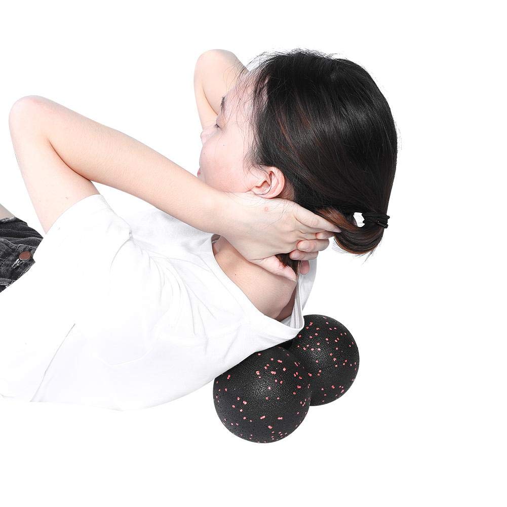 Pelota Masaje Miofascial Doble EPP Negra Terapia Muscular Pilates Yoga 16x8cm