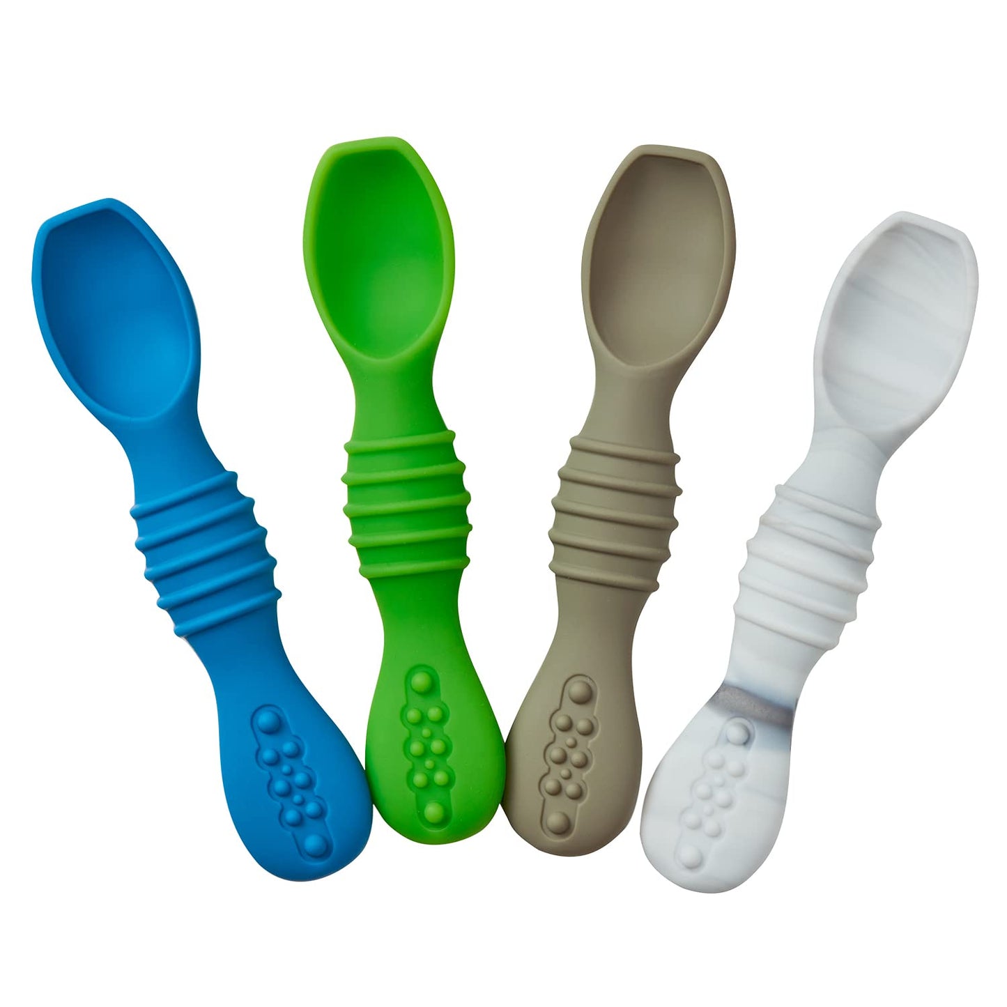 Cucharas de Silicón PAPU BABY Azul Set de 4 para Niño