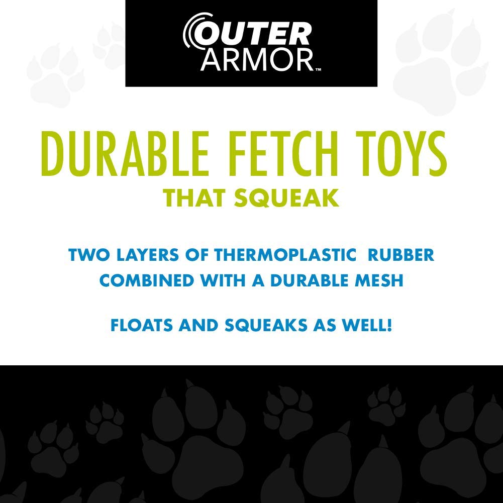 Hero Outer Armor, Boomerang Fetch Disc Dog Toy, Floats & Squeaks, Blue