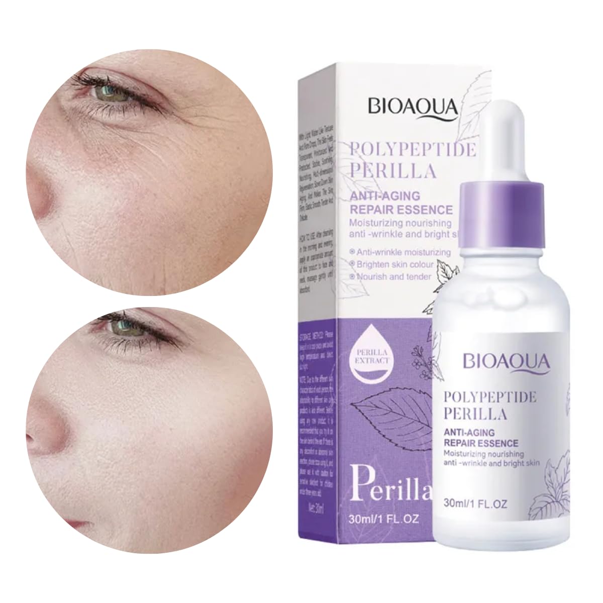 Trio Serum Hidratante Skin Care Alta Calidad Esencia Perilla Polipeptide + Sea Fennel Acido Hialuronico + Acido Salisilico Removedor Acne Cuidado De la Piel