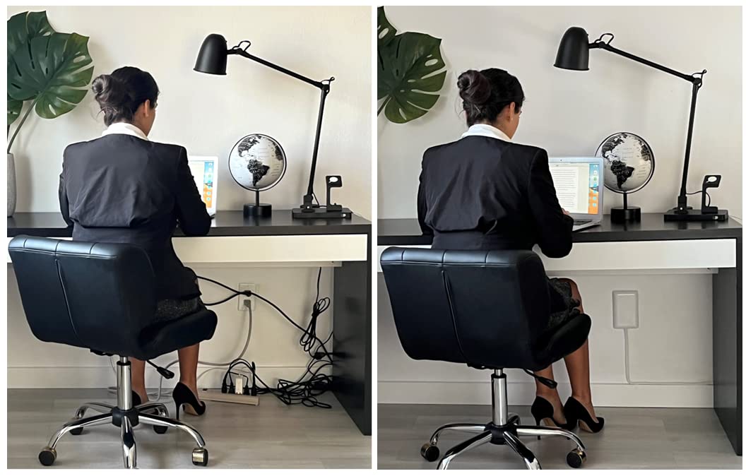 Cubierta de Toma de Corriente Sleek Socket Blanca ultra Fina con 3 Tomas