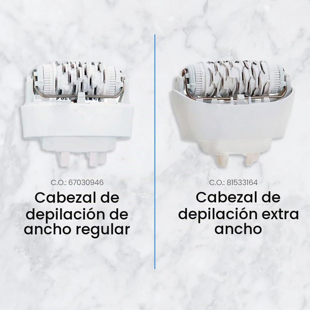 Anakel Home Repuesto Cabezal Depilación 81533164 Compatible con Braun Depiladora Silkepil 7, Silkepil 9, Xpressive y SensoSmart, Cabezal Extra Ancho, Color Blanco