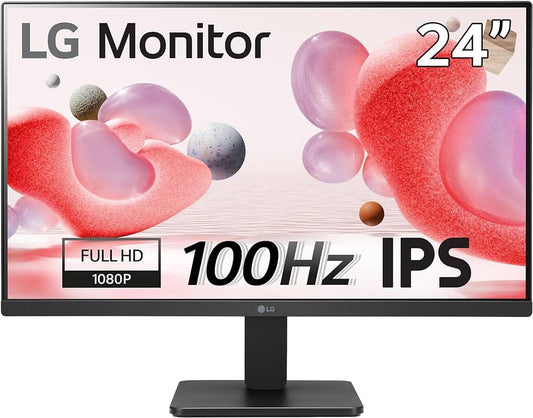 Lg 24MR400-B Monitor IPS FHD de 3 Lados sin Bordes de 100 Hz con AMD FreeSync, tamaño de 24 Pulgadas, Negro