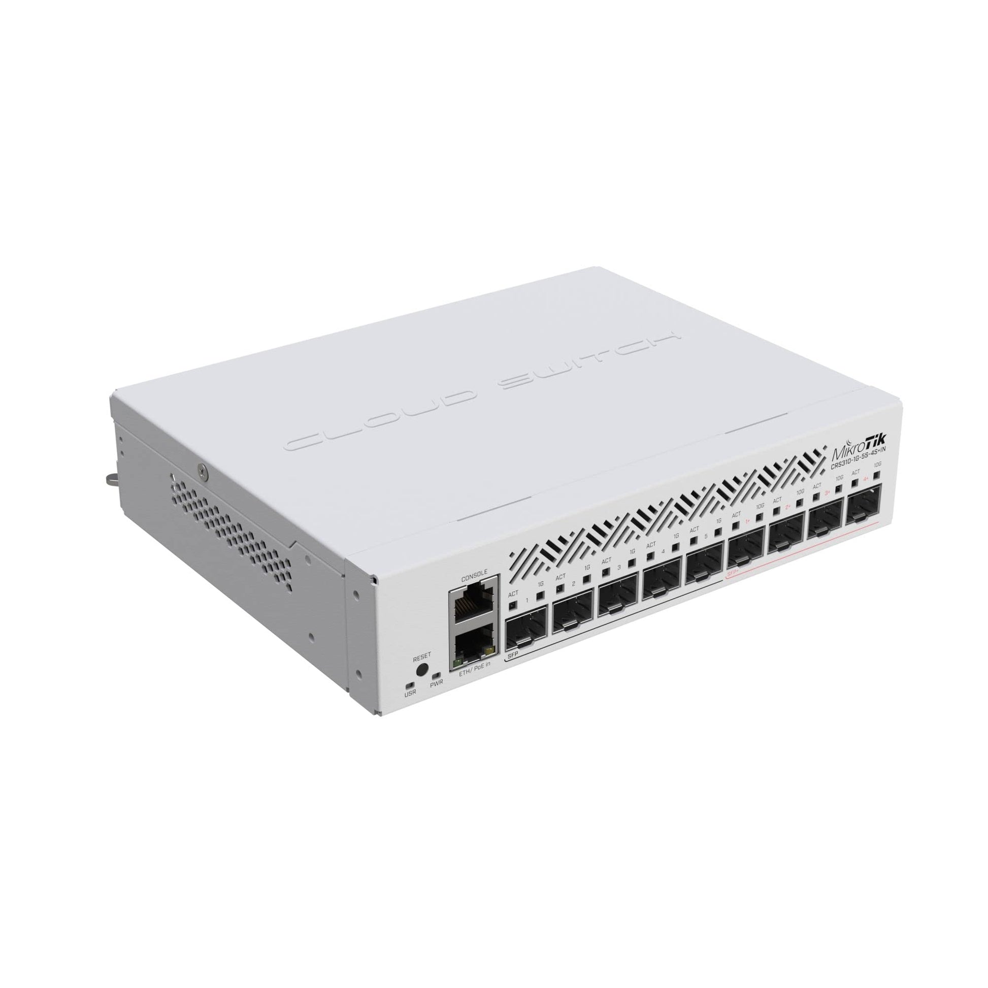 Mikrotik CRS310-1G-5S-4S+en 5 puertos SFP, 4 puertos SFP+ y 1 puerto Gigabit Ethernet