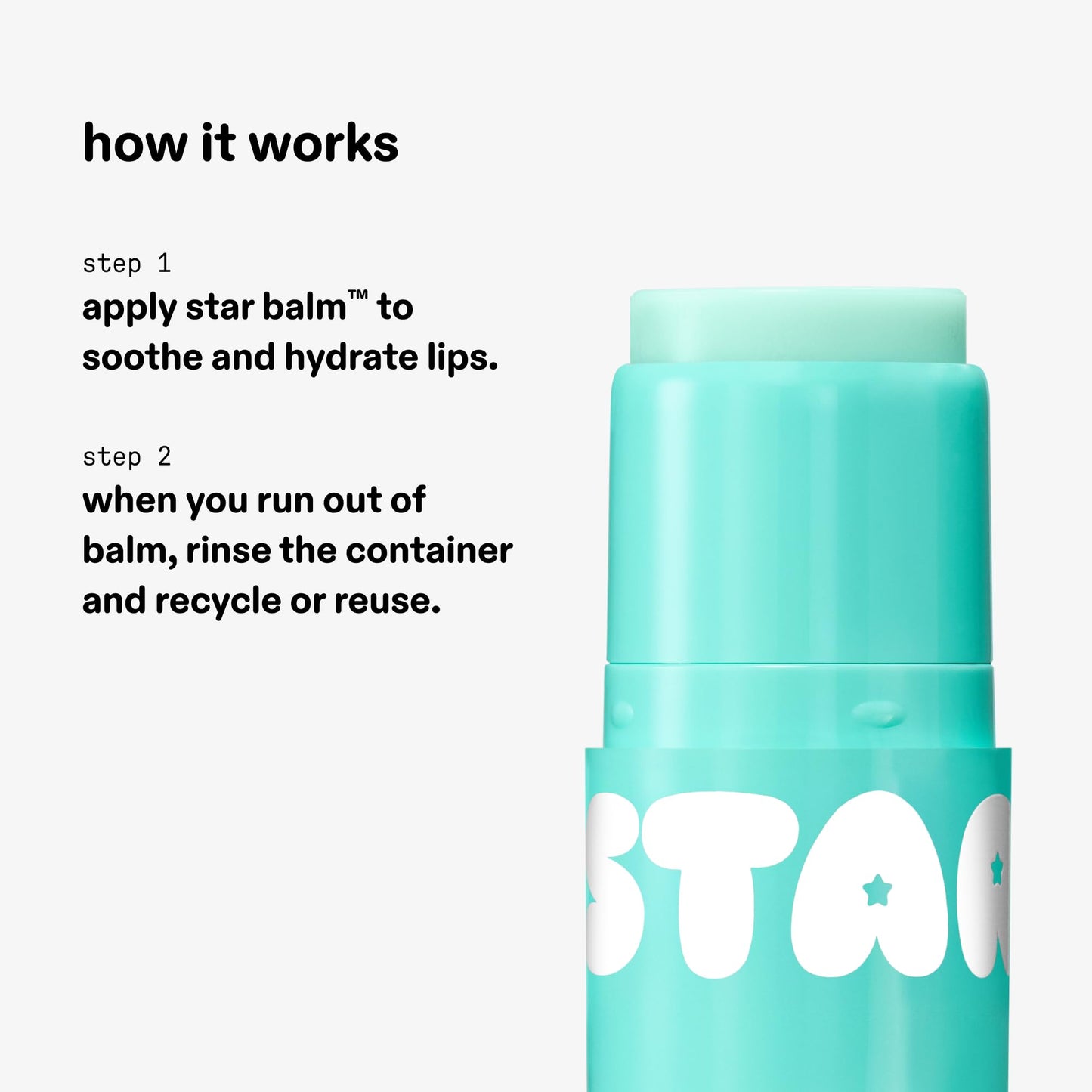 Starface Star Balm Magic Mint, Bálsamo Labial Hidratante con Manteca de Karité, Manteca de Cacao y Aceite de Coco, Sabor Cremoso a Menta, 4.25 g