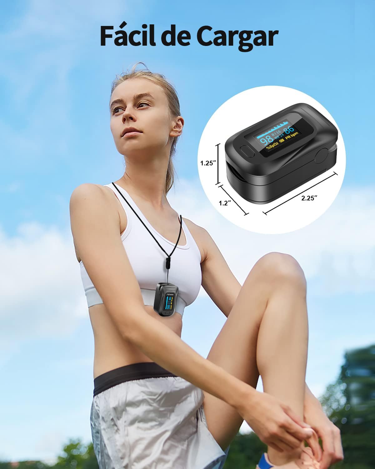 Blackultra Pulsioxímetro de Dedo, Oxímetro de Pulso, Medidor de Oxígeno SpO2 y Monitor de Frecuencia Cardíaca, Oxímetro de Pulso Portátil para Dedo, Baterías No Incluidas (Estuche de Almacenamiento)