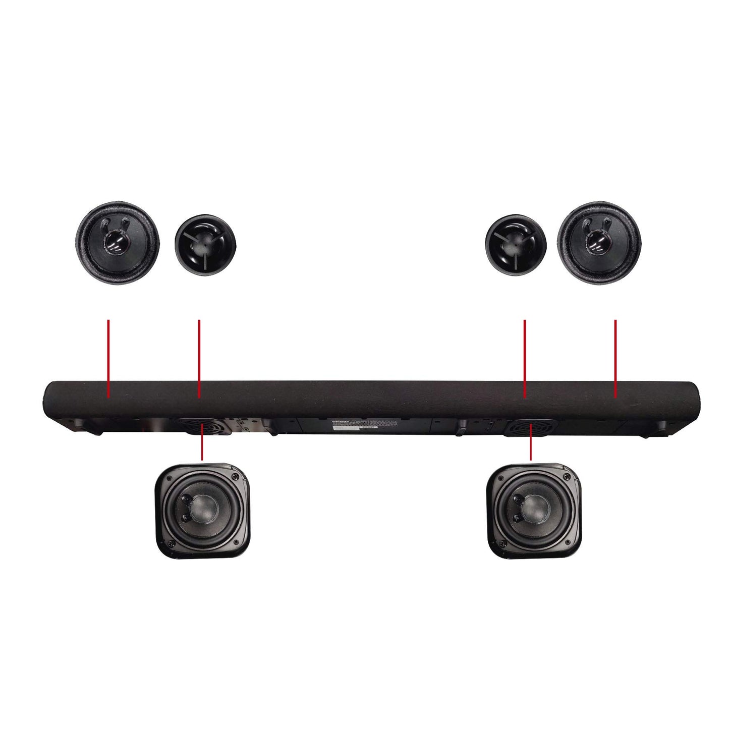 Barra de Sonido Bluetooth 2.1 de Canal, 37 ″ BWA18SB001
