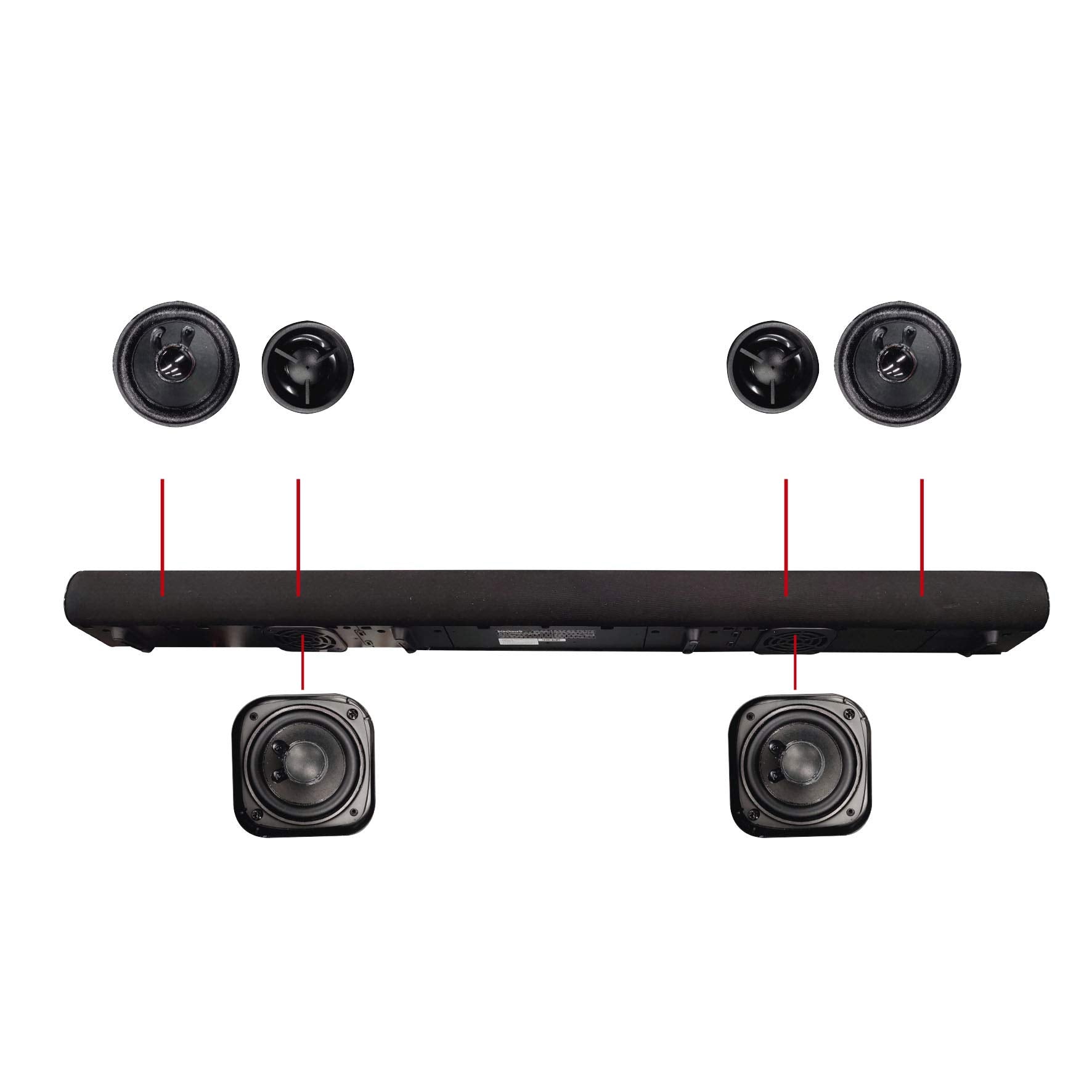 Barra de Sonido Bluetooth 2.1 de Canal, 37 ″ BWA18SB001
