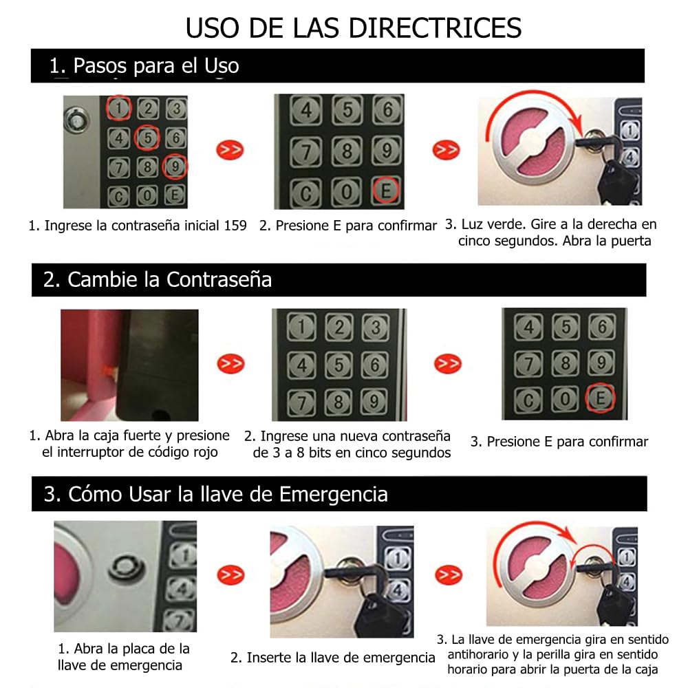 Feiniao Caja Fuerte Pequeña, Cajas Fuertes para Casa Oficina 23x17x17cm, Caja de Seguridad Digital con Teclado Contraseña y Llave, Caja Fuerte de Seguridad Alcancía Electrónica para Adultos de Acero