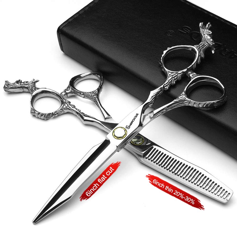 6 pulgadas profesional corte del pelo delgado tijeras barbero tijeras peluquería salón conjunto