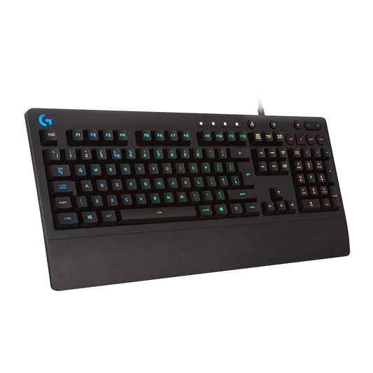 Teclado Gaming Logitech G213 Negro RGB LIGHTSYNC Resistente a Salpicaduras con Teclas Personalizables y Controles Multimedia