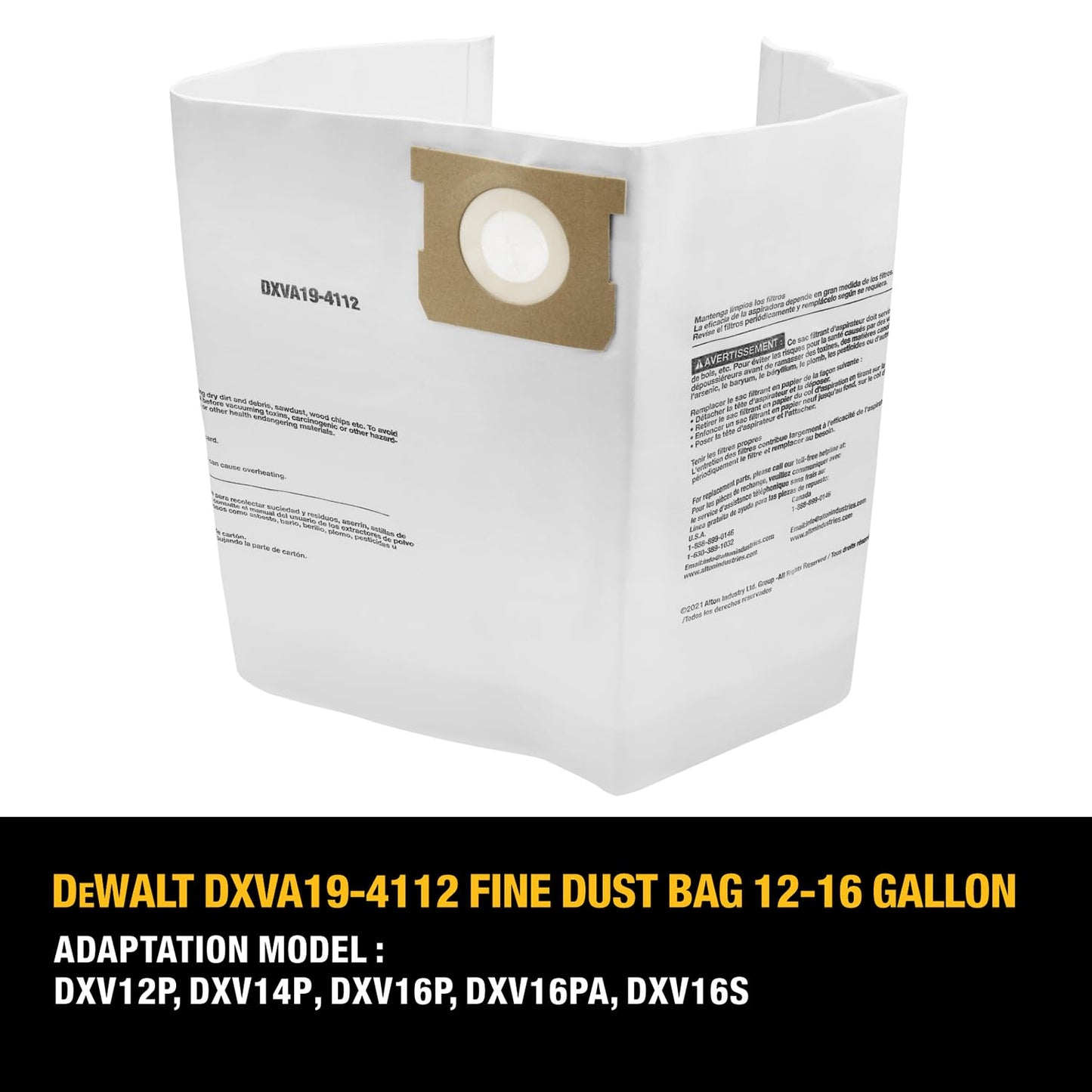DeWalt DXVA19-4112 - Bolsa de polvo fina (12-16 galones)