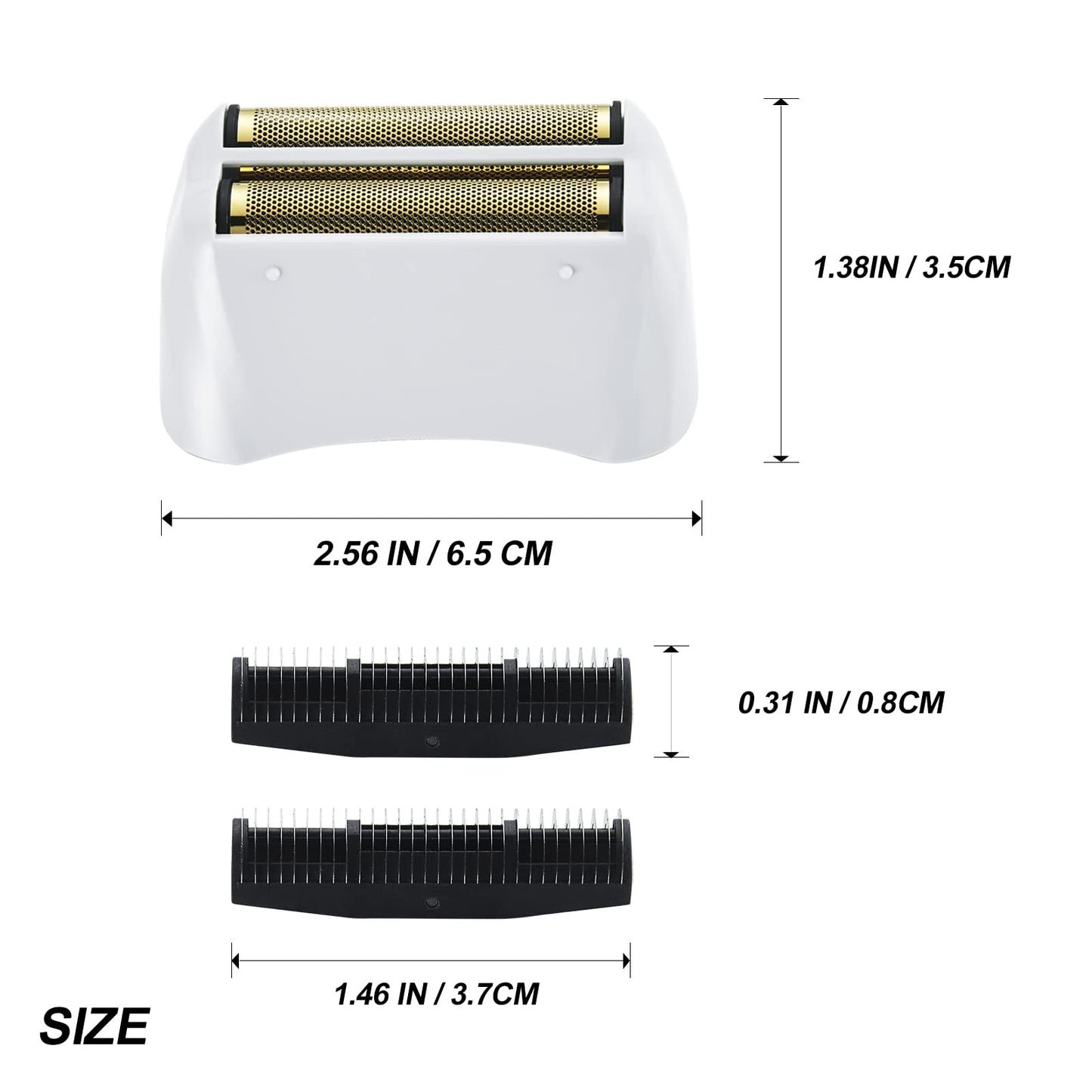 2 paquetes de láminas de repuesto y barras cortadoras, compatible con Andis #17155 y #17150 Shaver Pro Foil (dorado)