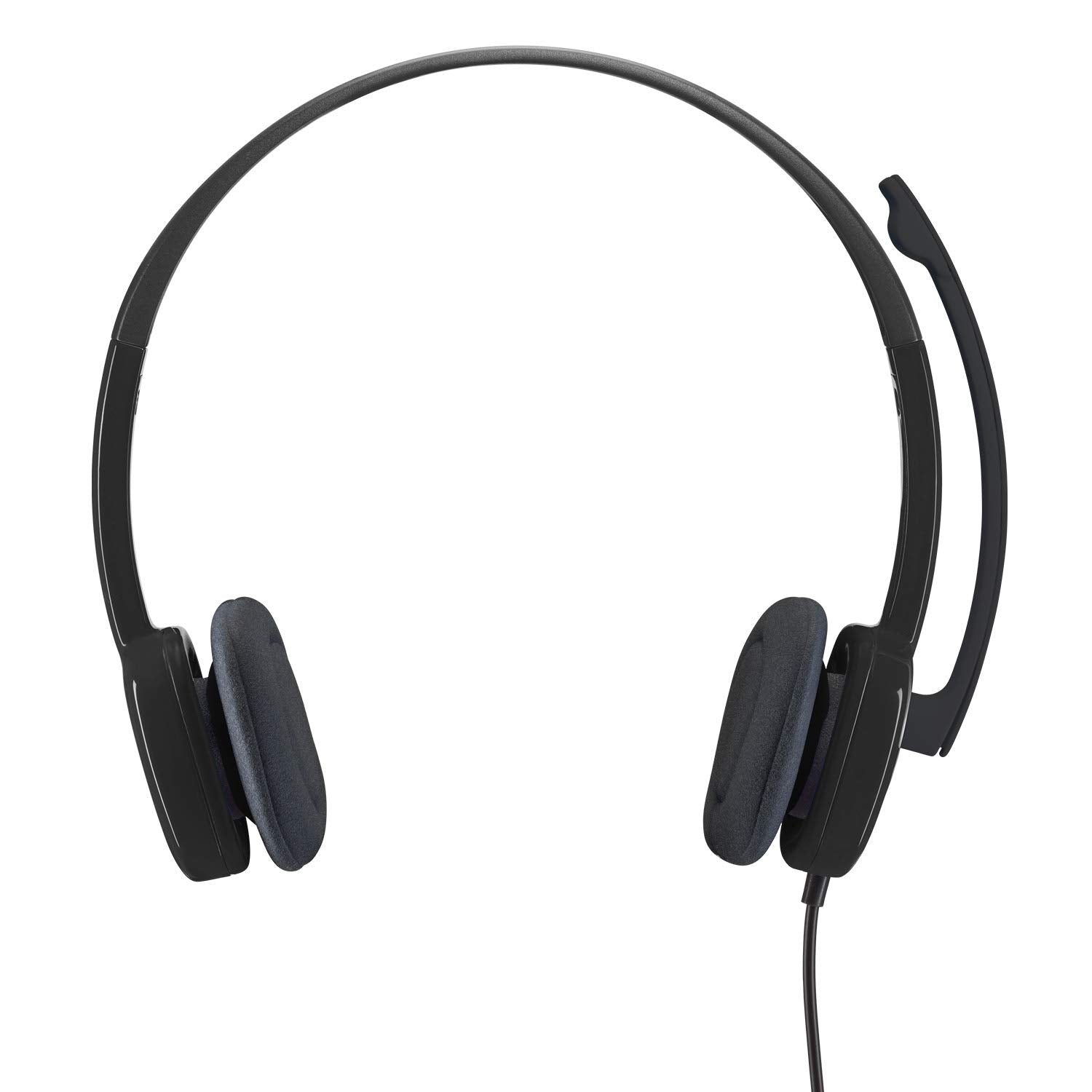 Logitech H151 Diadema con Cable, Sonido Estéreo con Micrófono Giratorio, Jack 3,5mm, Controles Integrados, PC/Mac/Portátil/Tablet/Smartphone - Negro