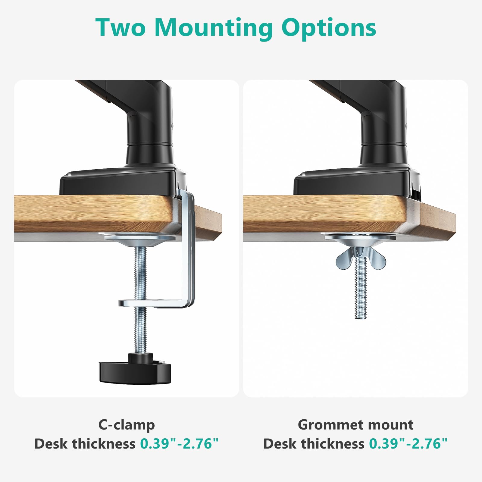 Soporte de Monitor WALI Negro con Brazo Ergonómico Ajustable para 17 a 34 Pulgadas