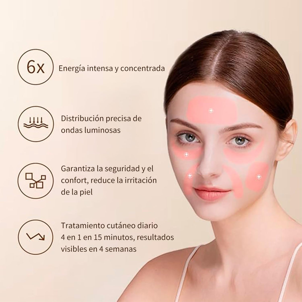 JOVS Máscara Láser Antiedad con Terapia de Luz Roja 4D