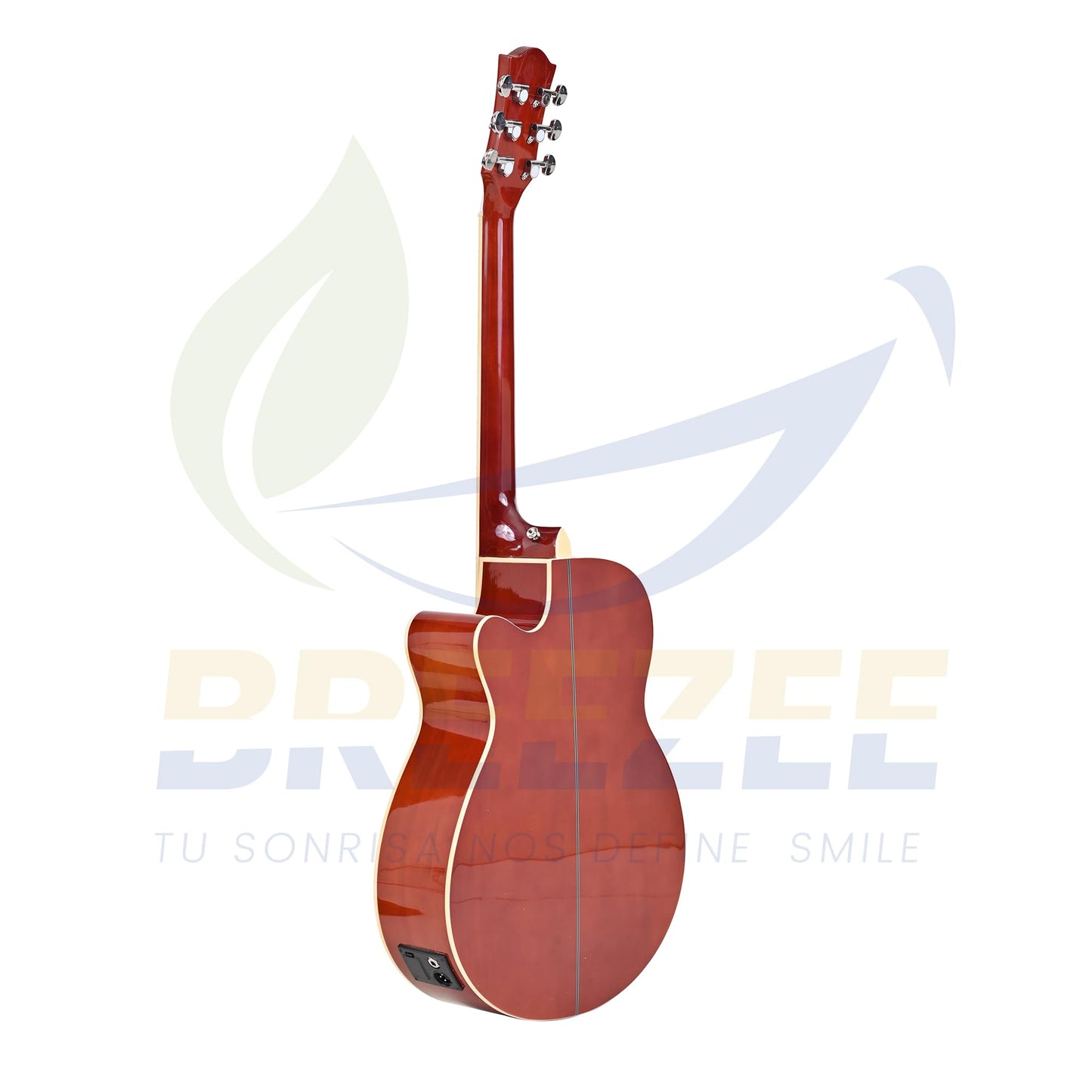 BREEZEE Guitarra Electroacústica de 40” Diseñada sobre Abeto, Merbau, Okume y Palisandro. Acabado de Barniz en Pulverización, Incluye Set de Accesorios Completo para Principiante