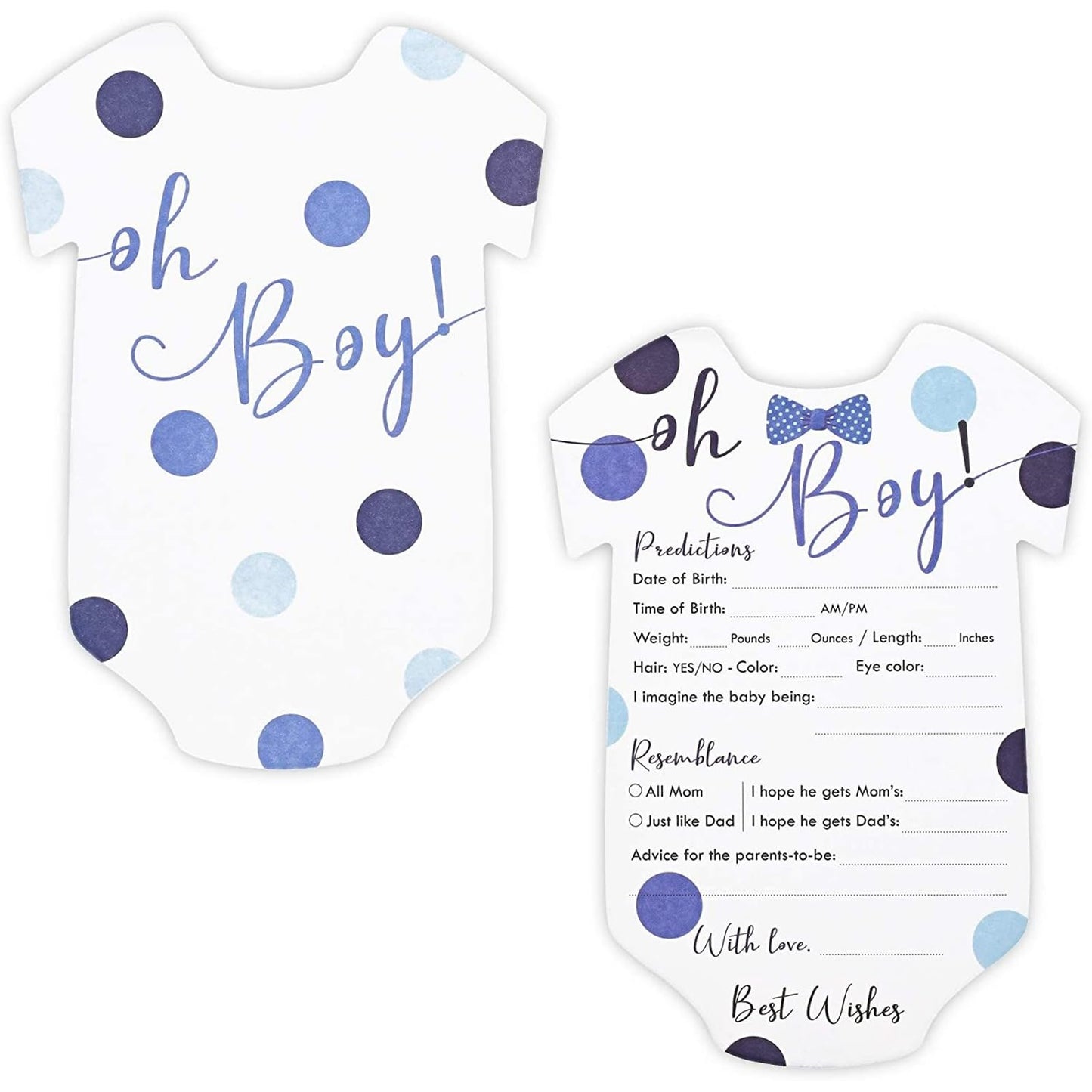 Baby Shower Predictions and Advice Cards, (5 x 7 In, 50-Pack)