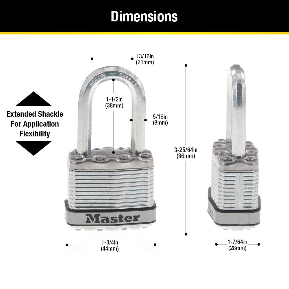 Candado Laminado Master Lock Magnum Acero Paquete de 4
