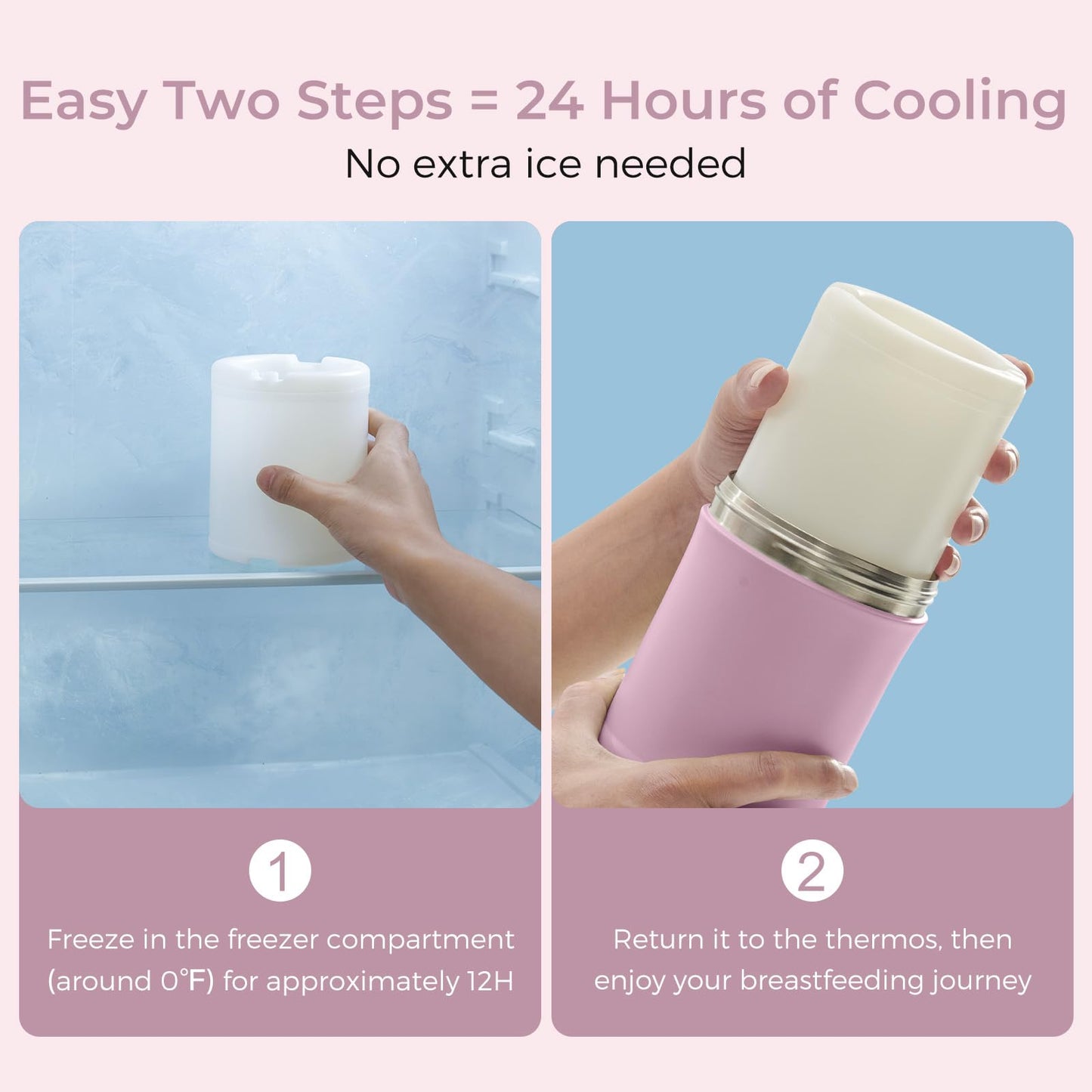 Momcozy Enfriador Portátil de Leche Materna de 22 oz para Exteriores, Salvavidas con Enfriamiento Total de 360° por 24 Horas, Enfriador de Leche Materna de Viaje de Mayor Capacidad con 2 Biberones