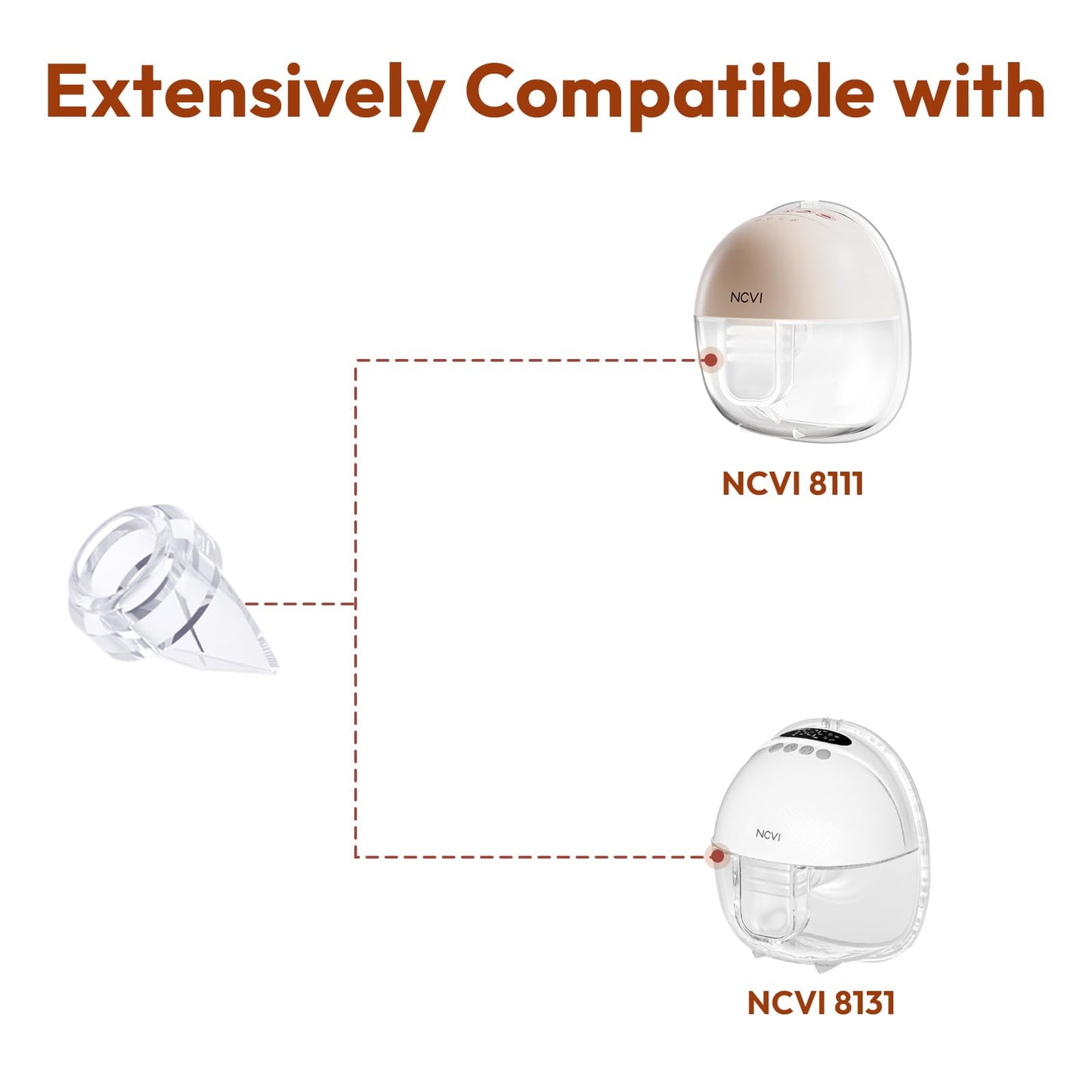 NCVI Válvulas de pico de pato compatibles con NCVI Extractor de leche portátil 8111/8131