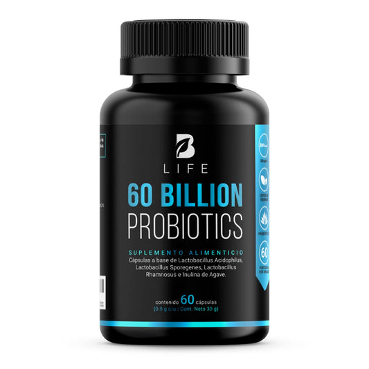 B Life Probióticos 60 Billones UFC | 60 Cápsulas | 3 Cepas De Probióticos | Liberación Retardada | Tecnología Patentada DRcaps | Adicionados Con Inulina De Agave | 60 Billion Probiotics.